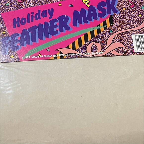 Peacock Feather Mask Vintage 1989, Halloween Costume Mardi Gras Play Masquerade - Picture 4 of 6